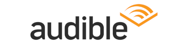 Audible Button Audible logo on white background. Link will be live soon.