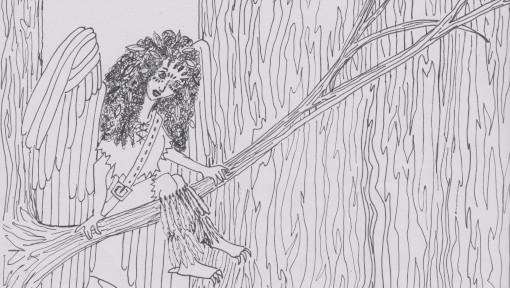 A profile image of Raveen sitting on a branch with her wings spread